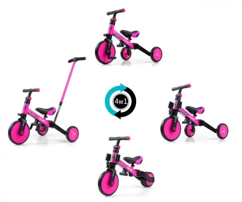 Rowerek Ride On - Bike 4w1 OPTIMUS PLUS Pink Milly Mally