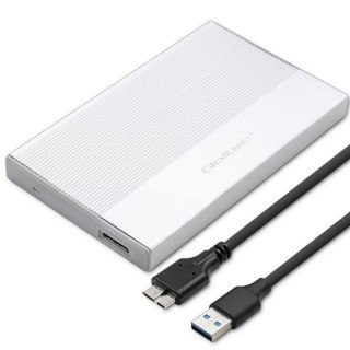 Obudowa | Kieszeń na dysk SSD HDD 2.5 cala| SATA | USB 3.0 | Super speed 5Gb/s | 2TB | Srebrna Qoltec