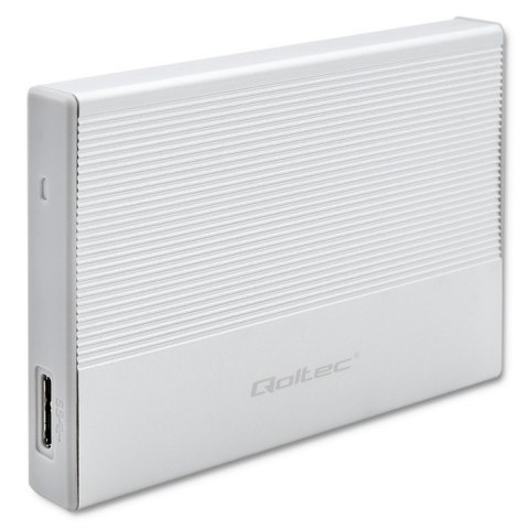 Obudowa | Kieszeń na dysk SSD HDD 2.5 cala| SATA | USB 3.0 | Super speed 5Gb/s | 2TB | Srebrna Qoltec