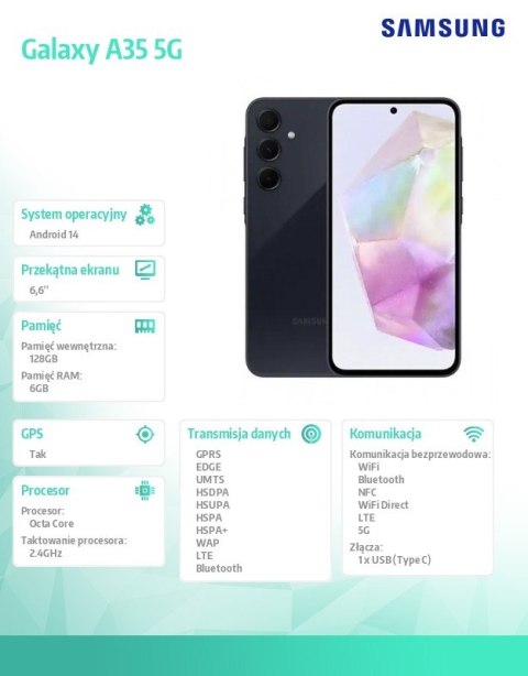 Smartfon GALAXY A35 DualSIM 5G 6/128GB Enterprise Czarny Samsung