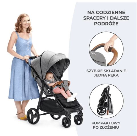 Wózek spacerowy GRANDE PLUS GREY Kinderkraft Wózek spacerowy GRANDE PLUS GREY Kinderkraft