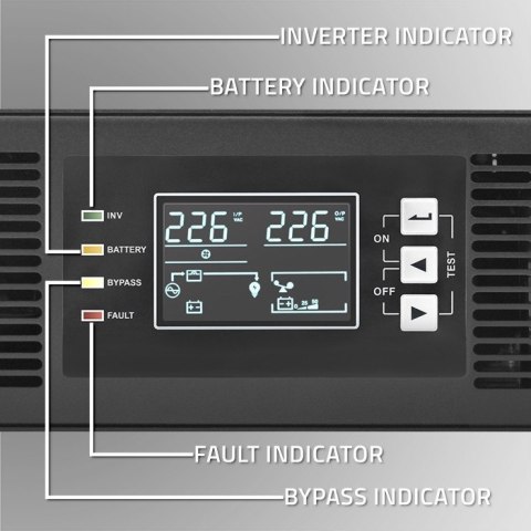 Zasilacz awaryjny UPS do RACK | 2kVA | 2000W | Power Factor 1.0| LCD | On-line Qoltec Zasilacz awaryjny UPS do RACK | 2kVA | 2000W | Power Factor 1.0| LCD | On-line Qoltec