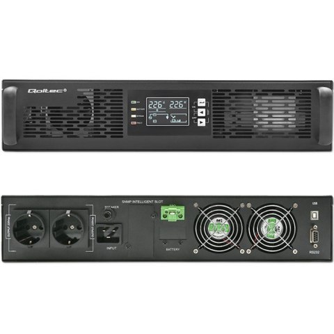 Zasilacz awaryjny UPS do RACK | 2kVA | 2000W | Power Factor 1.0| LCD | On-line Qoltec Zasilacz awaryjny UPS do RACK | 2kVA | 2000W | Power Factor 1.0| LCD | On-line Qoltec