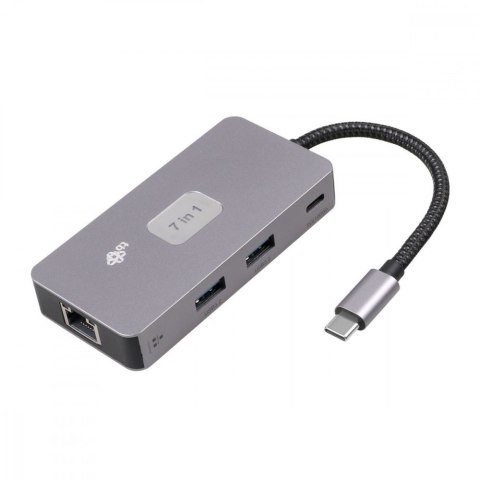 Adapter HUB USB C (7w1) HDMI USB SD/TF RJ45 (2500 Mbps) PD TB