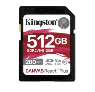 Karta pamięci SD 512GB React Plus 280/150/MB/s U3 V60 Kingston