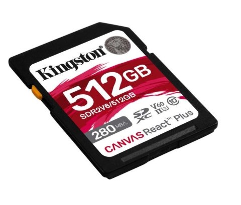 Karta pamięci SD 512GB React Plus 280/150/MB/s U3 V60 Kingston