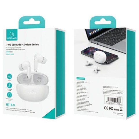 Łuchawki Bluetooth TWS 5.3 X-Don Series Dual microfon ENC czarne USAMS