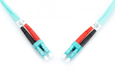 Patch cord światłowodowy FO LC/LC, dplx, MM 50/125, OM3, LSOH, 1m, turkusowy Digitus