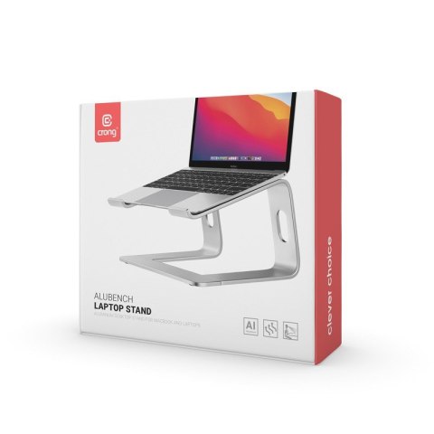AluBench Aluminiowa podstawka do laptopa Srebrna CRONG