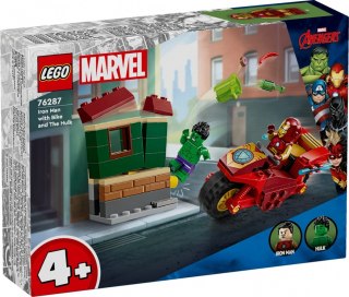 Klocki Marvel Super Heroes 76287 Iron Man z motocyklem i Hulk LEGO