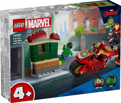 Klocki Marvel Super Heroes 76287 Iron Man z motocyklem i Hulk LEGO