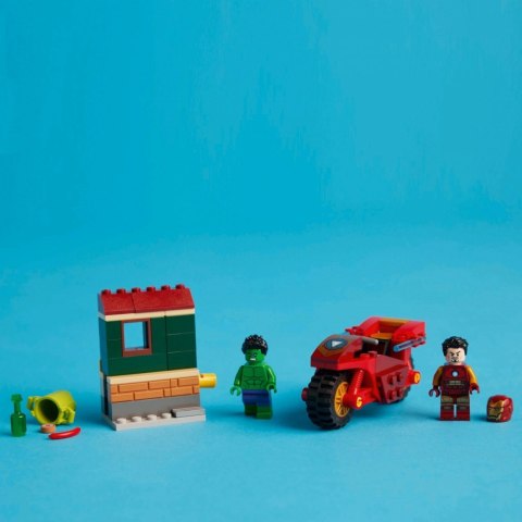 Klocki Marvel Super Heroes 76287 Iron Man z motocyklem i Hulk LEGO