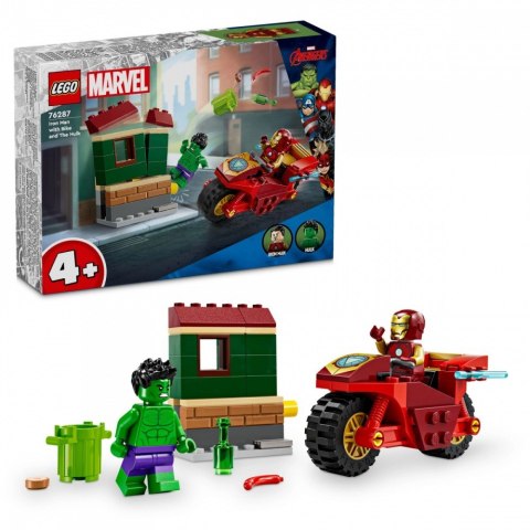 Klocki Marvel Super Heroes 76287 Iron Man z motocyklem i Hulk LEGO