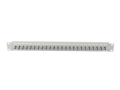 Patch panel 24 porty 19 cali gniazdo Typ F beczka szary Lanberg