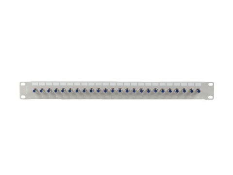 Patch panel 24 porty 19 cali gniazdo Typ F beczka szary Lanberg