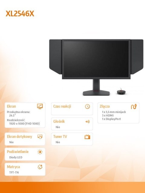 BENQ Monitor XL2546X LED 240Hz/320ansi/HDMI/DP ZOWIE