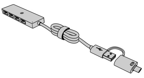 Hub IB-HUB1424-C3 4-Port USB Typ-A, złącze Typ-C/A IcyBox