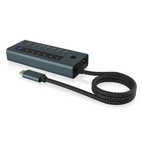 Hub IB-HUB1457-C31 7 port Type C HUB z 36 W PSU IcyBox Hub IB-HUB1457-C31 7 port Type C HUB z 36 W PSU IcyBox