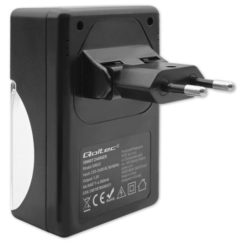 Ładowarka do akumulatorków Ni-MH typu R03/AAA R6/AA | 300mA Qoltec
