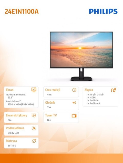Monitor 24E1N1100A IPS 23.8 cala 100Hz HDMI Philips