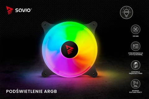 Wentylator BLAST 120mm ARGB 3-pin 5V, 4-pin 12V