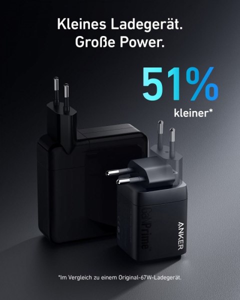 Ładowarka sieciowa Prime 735 67W 2xUSB-C 1xUSB-A Czarna Anker
