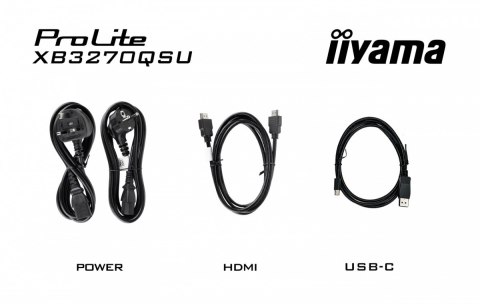 Monitor 32 cale XB3270QSU-B1 IPS,WQHD,HDMI,DP,100Hz,250cd,3ms,2x2W, 3xUSB(3.2),FlickerFree,VESA,HAS(150mm) IIYAMA