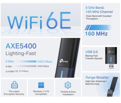 Karta sieciowa USB Archer TXE70UH AXE5400 TP-LINK Karta sieciowa USB Archer TXE70UH AXE5400 TP-LINK