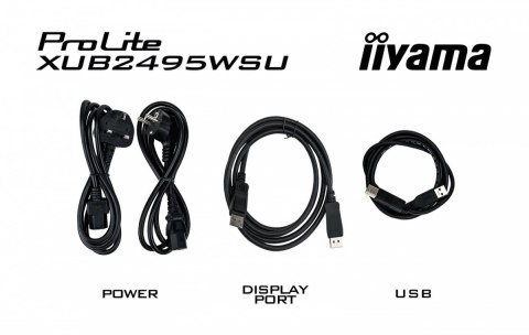 Monitor 24 cale XUB2495WSU-B7 IPS,16:10,300cd,4ms,HDMI,DP,3xUSB(3.2), 1xUSB-c,2x2W,FlickerFree,HAS(150mm) IIYAMA