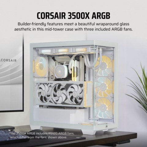 Obudowa 3500X ICUE LINK RGB TG Mid-Tower biała Corsair Obudowa 3500X ICUE LINK RGB TG Mid-Tower biała Corsair