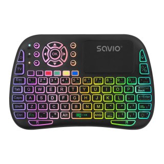 Podświetlana klawiatura bezprzewodowa RGB BT + 2.4 GHz , TV Box, Smart TV, Konsole, PC, KW-04 Savio