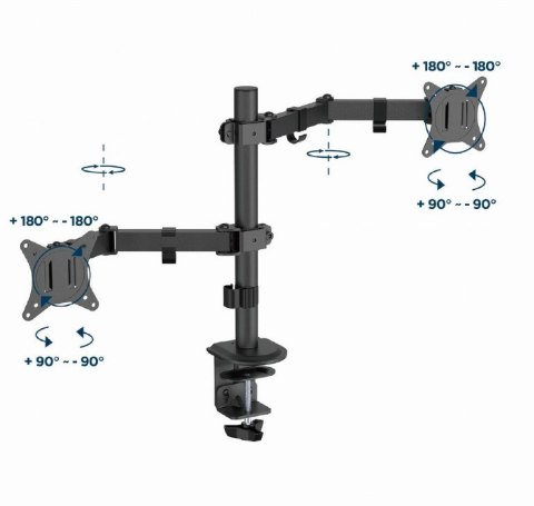 Ramię biurkowe na 2 monitory 17-32 cale 9kg Gembird