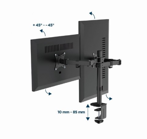 Ramię biurkowe na 2 monitory 17-32 cale 9kg Gembird