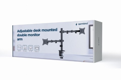 Ramię biurkowe na 2 monitory 17-32 cale 9kg Gembird