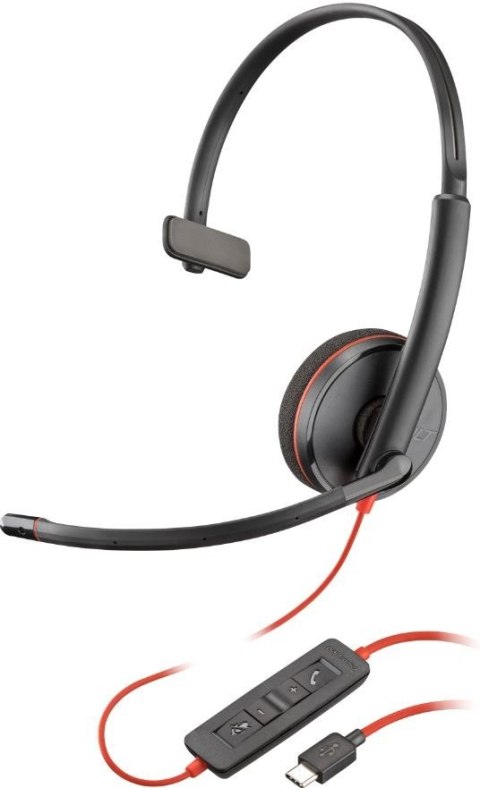 Słuchawki Blackwire 3210 Mono USB-C/A 8X214AA POLY Słuchawki Blackwire 3210 Mono USB-C/A 8X214AA POLY