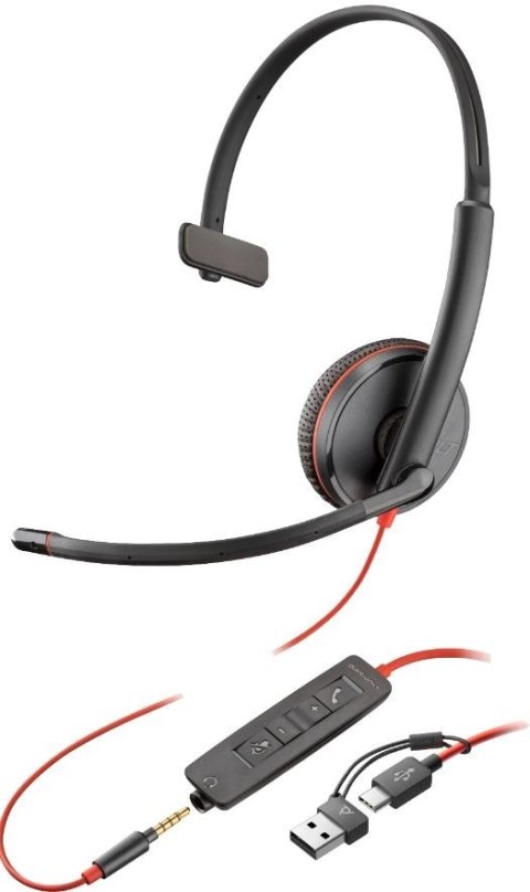 Słuchawki Blackwire 3215 Mono USB-C/A+3,5mm 8X227AA POLY