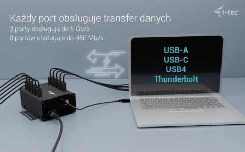 !i-tec USB-C/USB-A Metal Charging + data HUB 15W per port 10x USB-C I-tec !i-tec USB-C/USB-A Metal Charging + data HUB 15W per port 10x USB-C I-tec