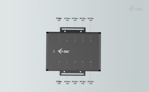 !i-tec USB-C/USB-A Metal Charging + data HUB 15W per port 10x USB-C I-tec !i-tec USB-C/USB-A Metal Charging + data HUB 15W per port 10x USB-C I-tec