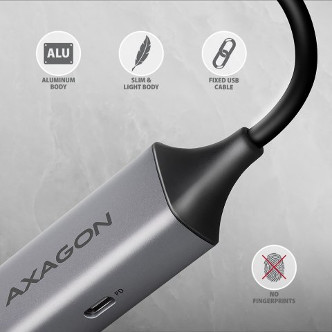 ADE-TXPD Karta sieciowa Gigabit Ethernet adapter, USB-C 3.2 Gen 1, instalacja automatyczna, Asix AX8817, PD 100W AXAGON