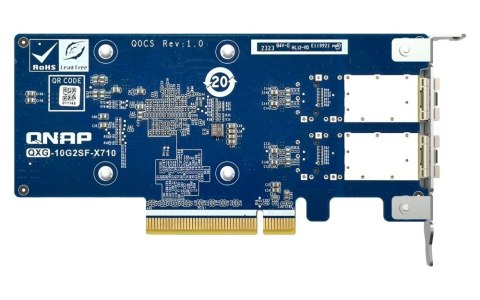 Dwuportowa sieciowa karta rozszerzeń QXG-10G2SF-X710 10GbE d-p SFP+ network expand card QNAP Dwuportowa sieciowa karta rozszerzeń QXG-10G2SF-X710 10GbE d-p SFP+ network expand card QNAP