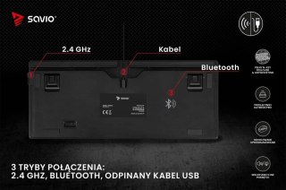 Klawiatura mechaniczna bezprzewodowa PHENIX Gateron Red Pro, ABS Savio