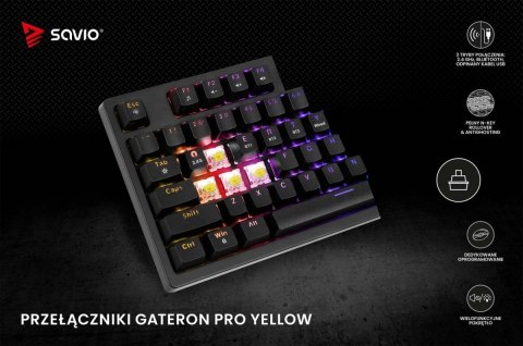 Klawiatura mechaniczna bezprzewodowa PHENIX Gateron Red Pro, ABS Savio