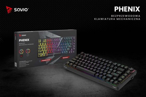 Klawiatura mechaniczna bezprzewodowa PHENIX Gateron Red Pro, ABS Savio
