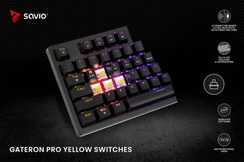 Klawiatura mechaniczna bezprzewodowa PHENIX Gateron Red Pro, ABS Savio