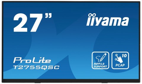 Monitor 27 cali T2755QSC-B1 Dotyk, USB, HDMI, IPS, QHD IIYAMA