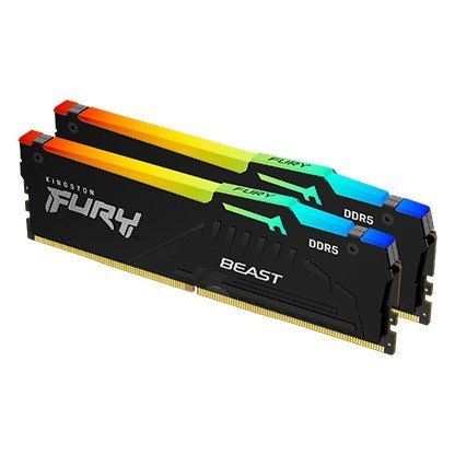 Pamięć DDR5 Fury Beast RGB 32GB(2*16GB)/6400 CL32 EXPO czarna Kingston