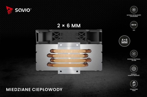 Chłodzenie procesora CPU Vortex X2 Savio