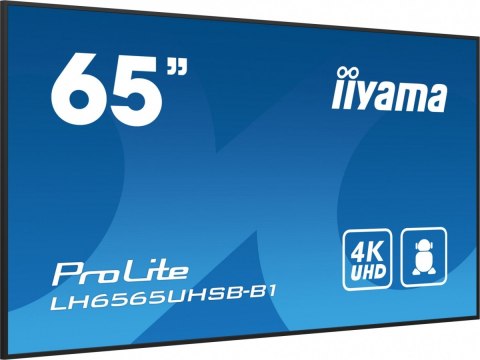 *IIYAMA 65&#39;LH6565UHSB-B1, 24/7,IPS,ANDROID.11,4K,800cd, iiSignage2, SDM, 2x HDMI, DP, 2x USB,2x 10W, RJ45, WiFi, 4/32GB, PIO IIYAMA
