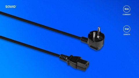 Kabel zasilający CEE 7/7 (E/F) - IEC C13, 5m, CL-181 Savio