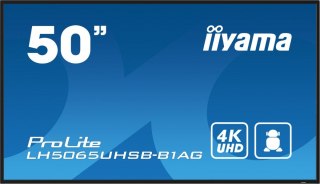 Monitor 50 cali LH5065UHSB-B1 AG, 24/7, VA, ANDROID 11, 4K, 800cd, iiSignage2, SDM, 2x HDMI, DP, 2x USB,2x 10W, RJ45, WiFi, 4/32 IIYAMA
